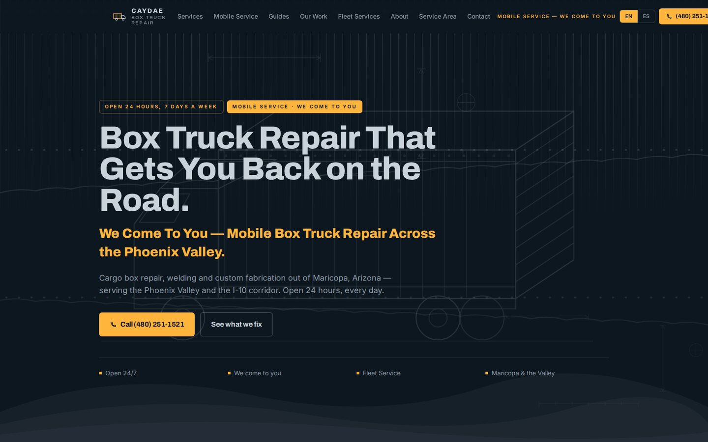 Caydae Box Truck Repair — desktop site