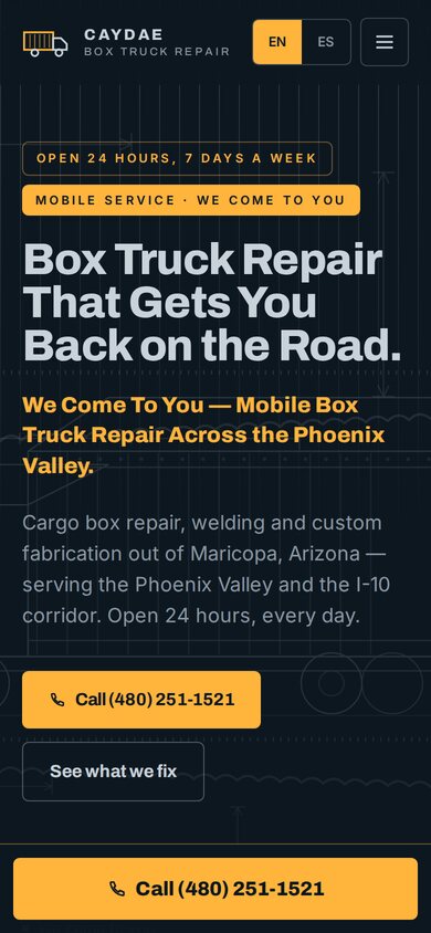 Caydae Box Truck Repair — mobile site