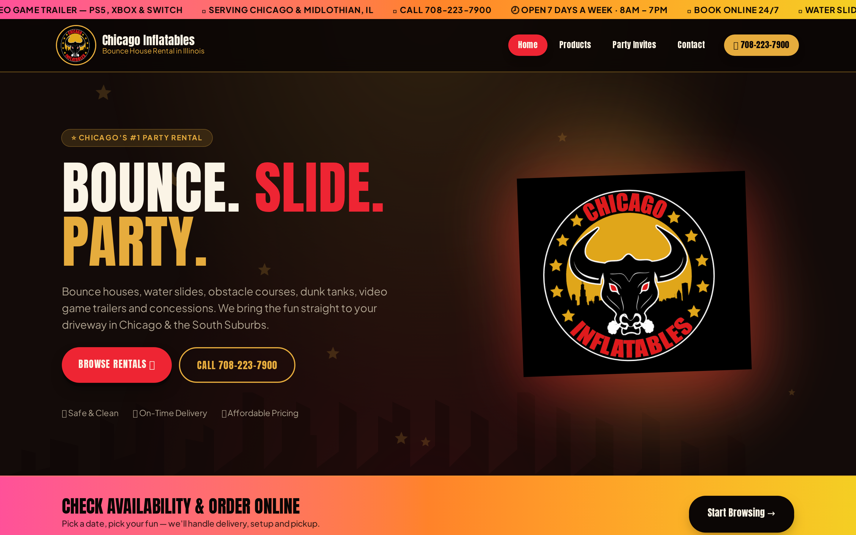 Chicago Inflatables — desktop site