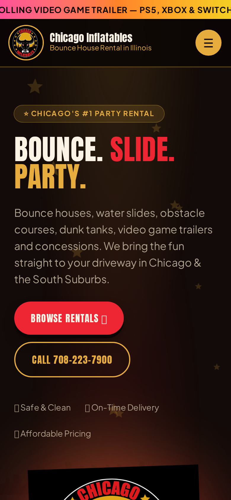Chicago Inflatables — mobile site