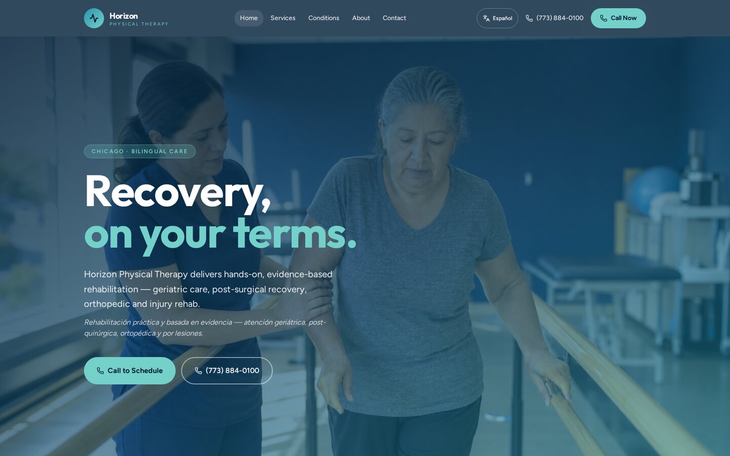 Horizon Physical Therapy — desktop site