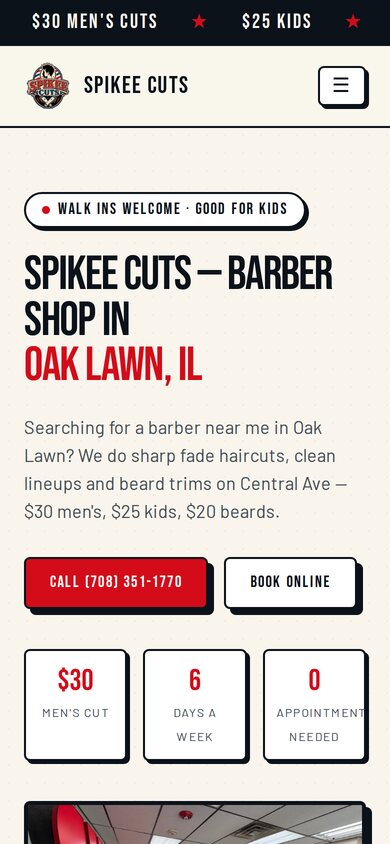 Spikee Cuts — mobile site