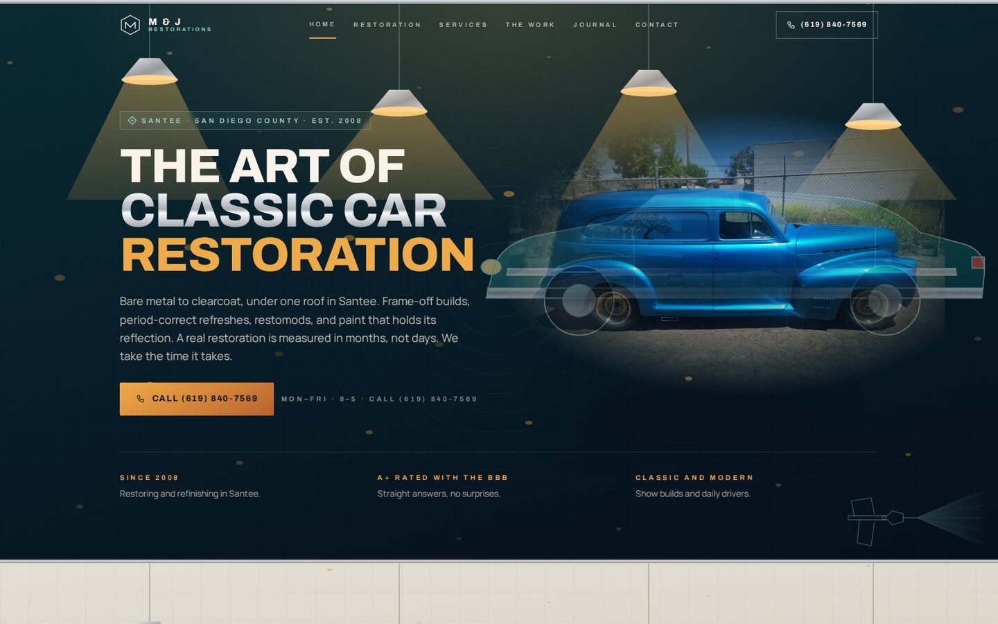 M & J Restorations — desktop site