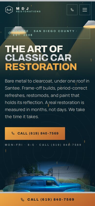M & J Restorations — mobile site