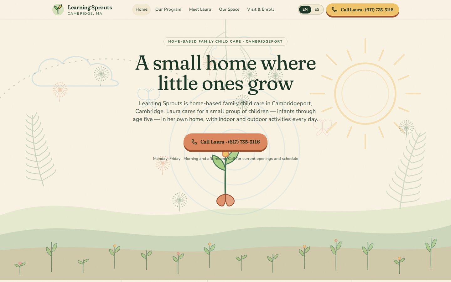 Learning Sprouts — desktop site